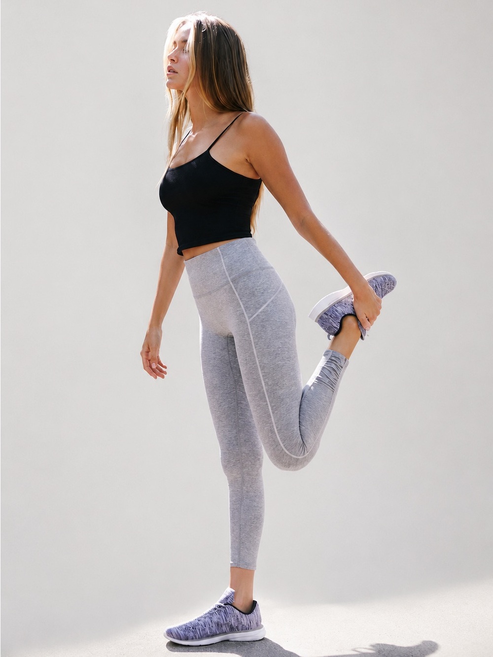 Free People Movement You're A Peach High Rise Leggings in Heather Grey, SZ S 🍑